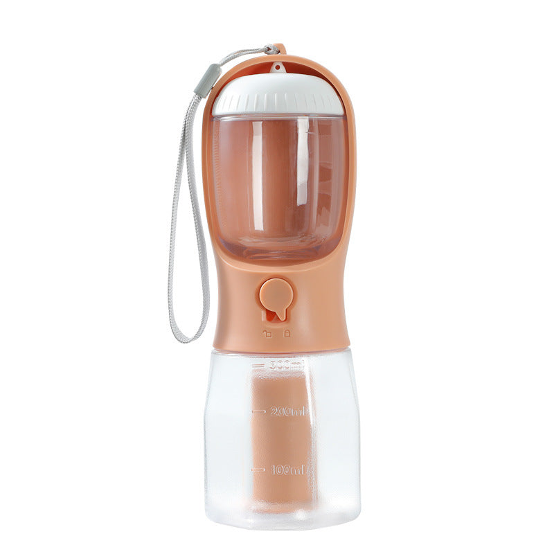 3-in-1 Pet-Flasche mit Wasser, Futter & Müllbeutel