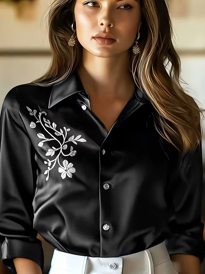 Damen Satin Hemd mit Tiermuster – Bild 11 | LuxeStyle