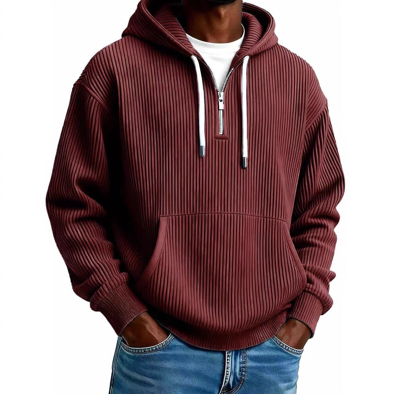 Herren Corduroy Hoodie Langarm