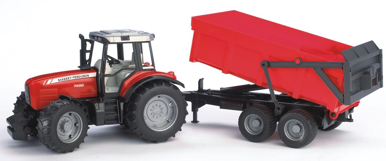 Massey Ferguson 7480 mit Wannenkippanhänger