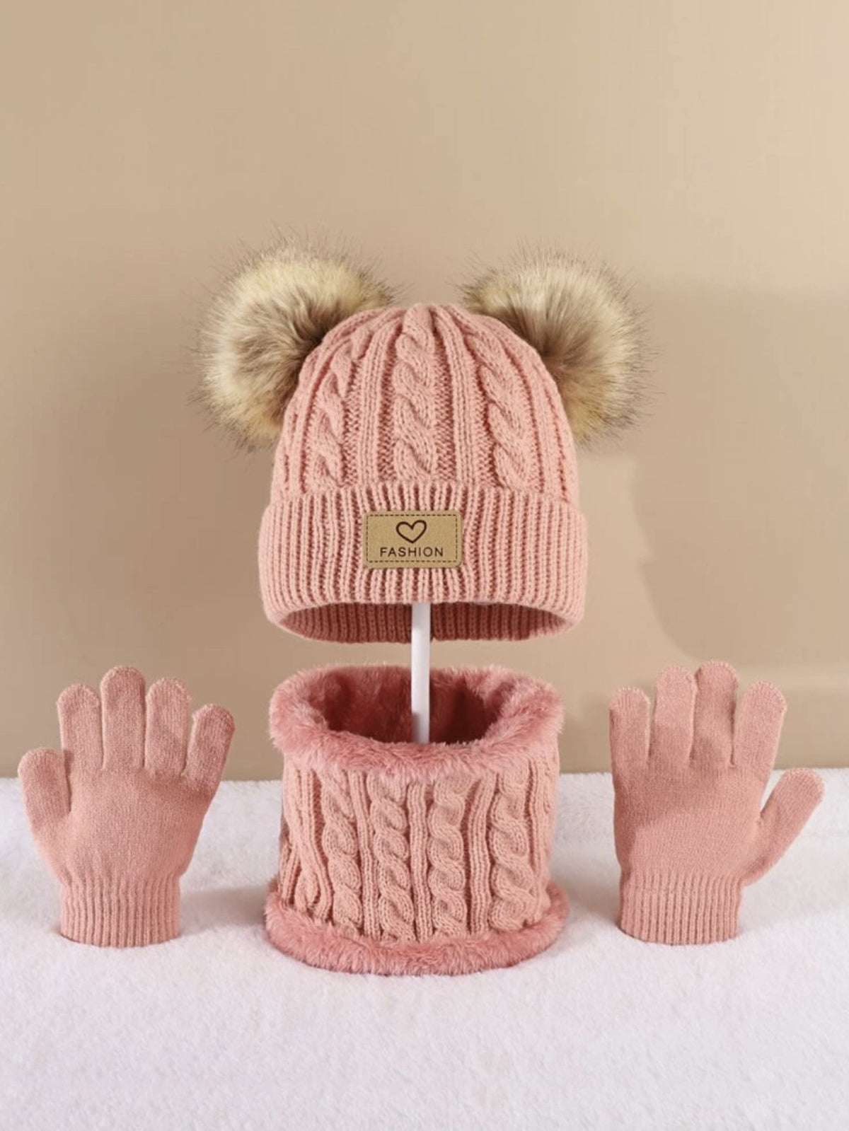 Mütze, Schal & Handschuhe Set für Kinder – Bild 14 | LuxeStyle