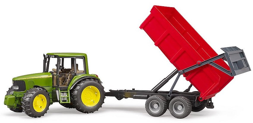 John Deere 6920 mit Wannenkippanhänger