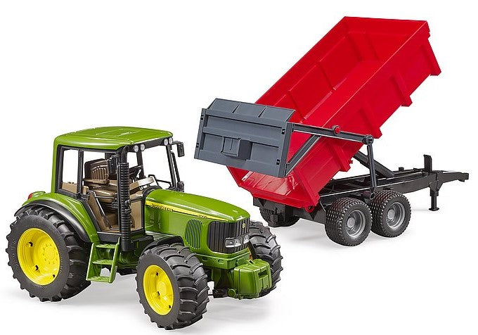 John Deere 6920 mit Wannenkippanhänger
