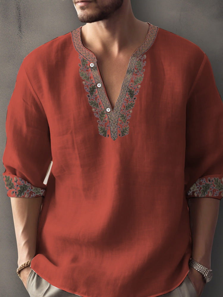 Langarmshirt aus Bambusleinen mit Digitaldruck – Bild 15 | LuxeStyle