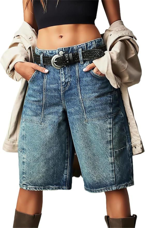 Vintage Blue Cropped Jeans mit geradem Bein