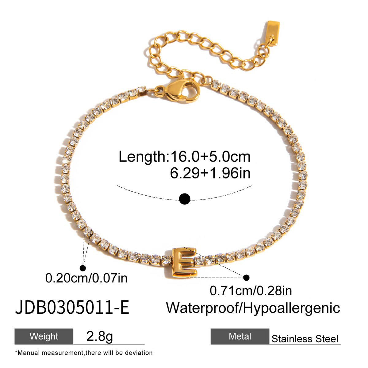 18K vergoldetes Armband mit Ballon-Buchstaben – Bild 2 | LuxeStyle