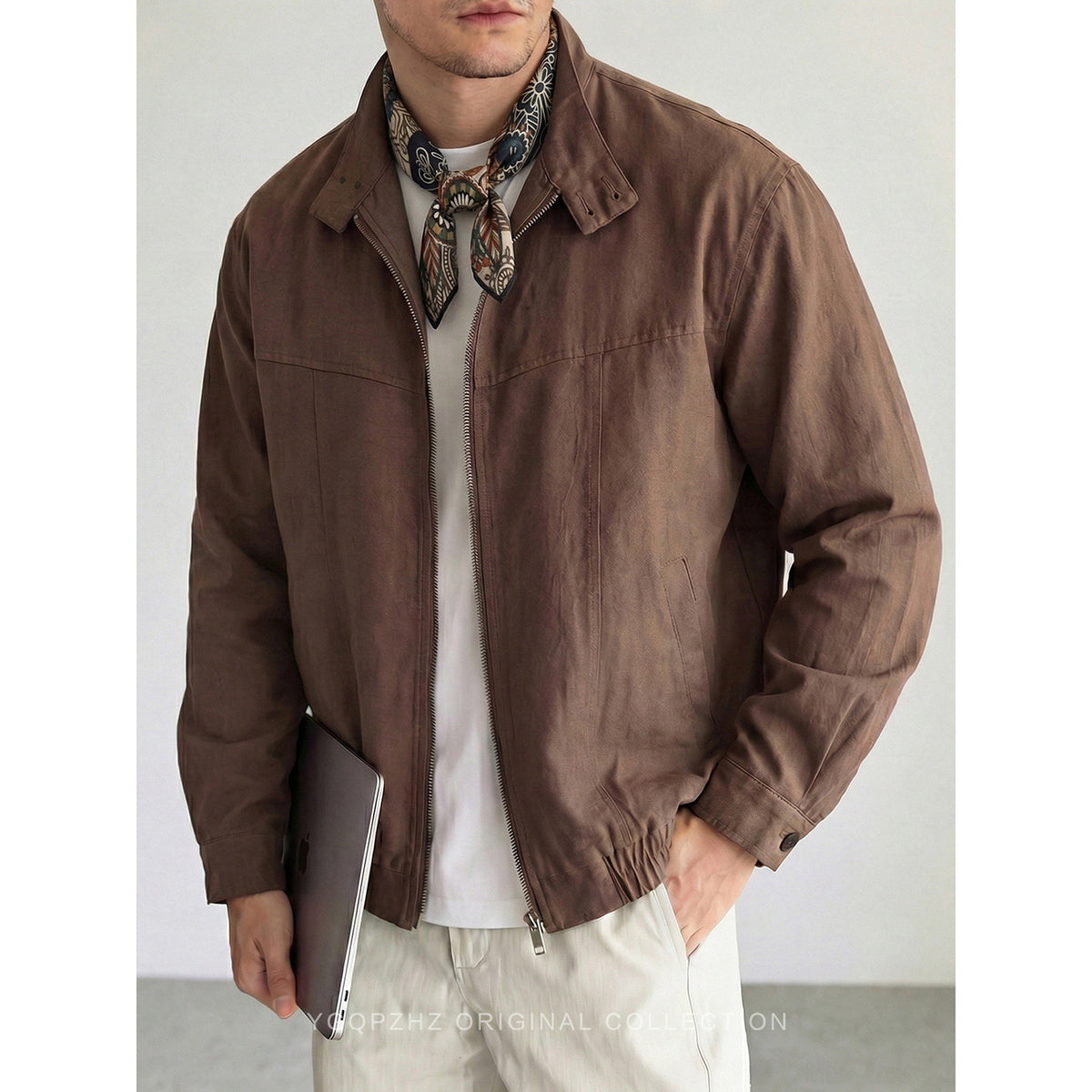 Old-Money-Stil Vintage Standkragen Utility-Jacke – Bild 5 | LuxeStyle