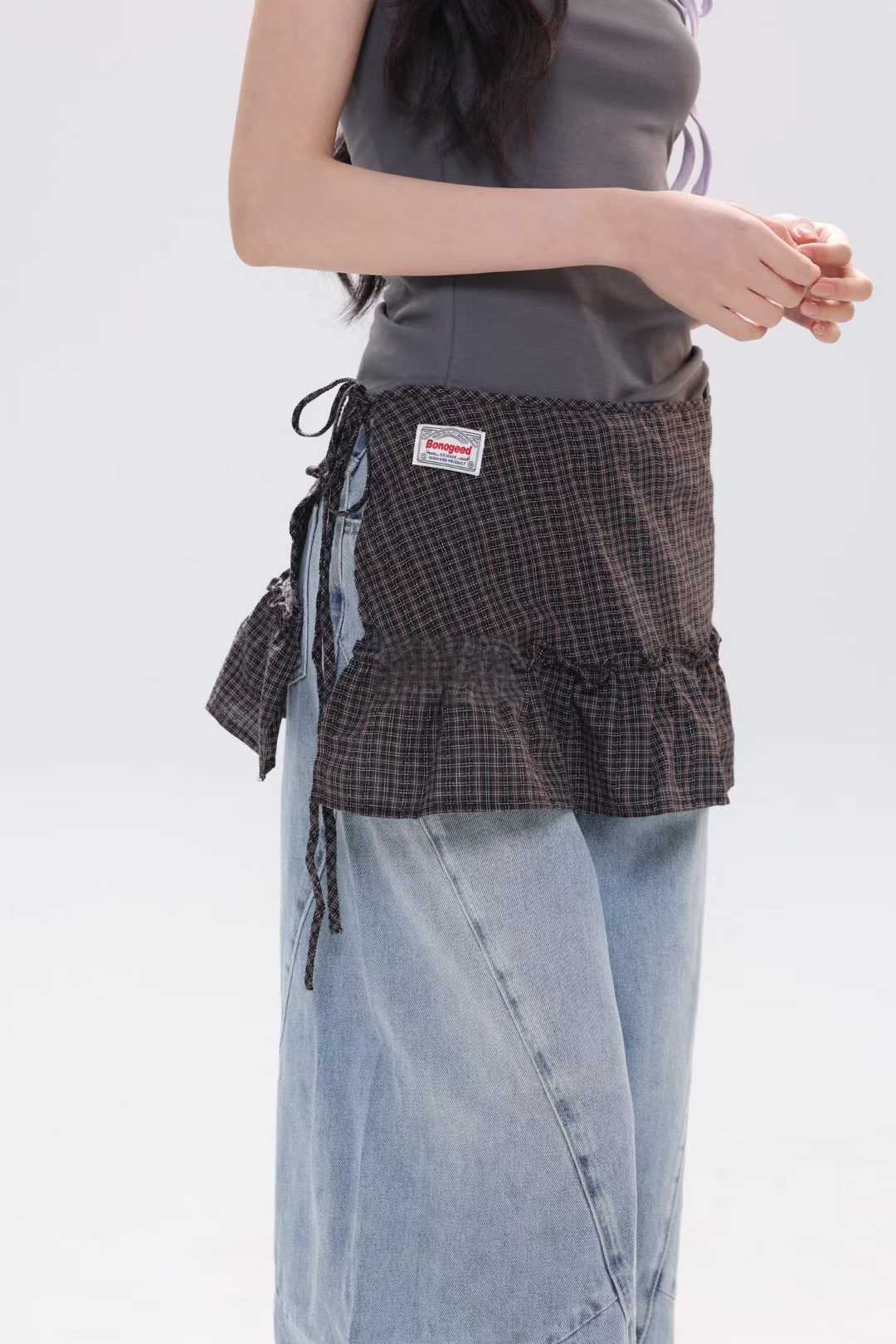 Gestreifter Jupe im Preppy-Stil mit A-Linie