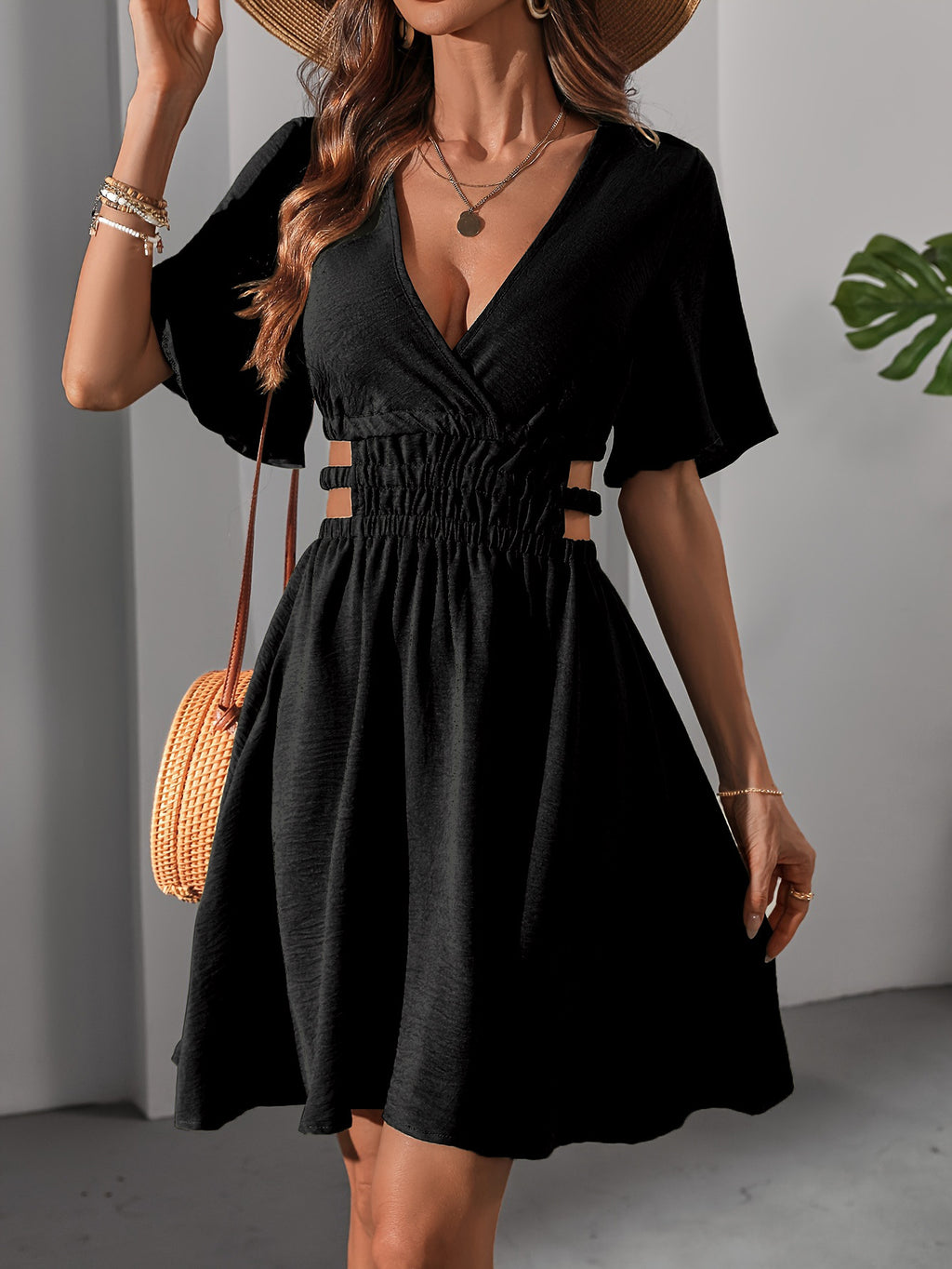 Elegantes A-Linien Plisseekleid mit hoher Taille