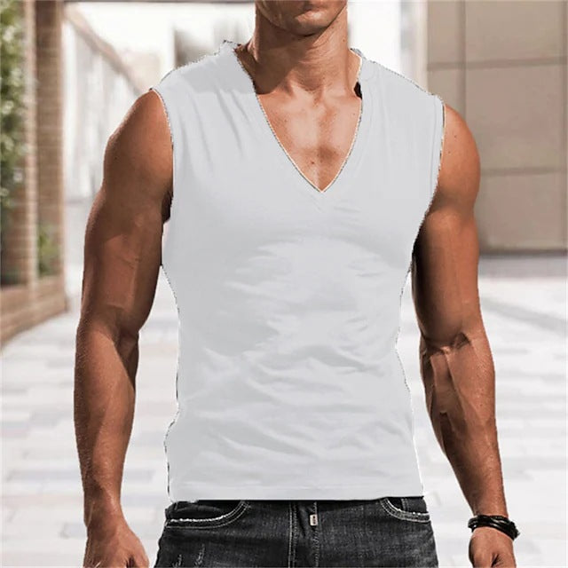 Herren-V-Shirt aus atmungsaktivem Material, ohne Ärmel