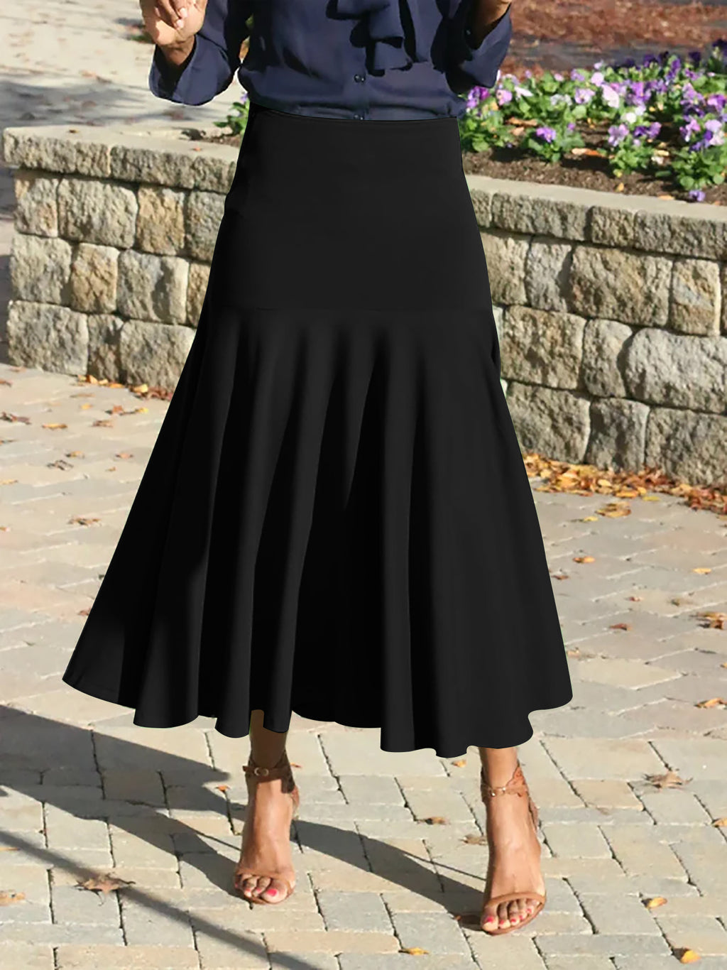 Elegante A-Linien-Rock in Schwarz