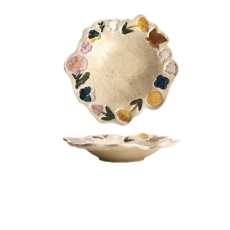 Bunter handbemalter Teller mit Blumenmuster – Bild 2 | LuxeStyle