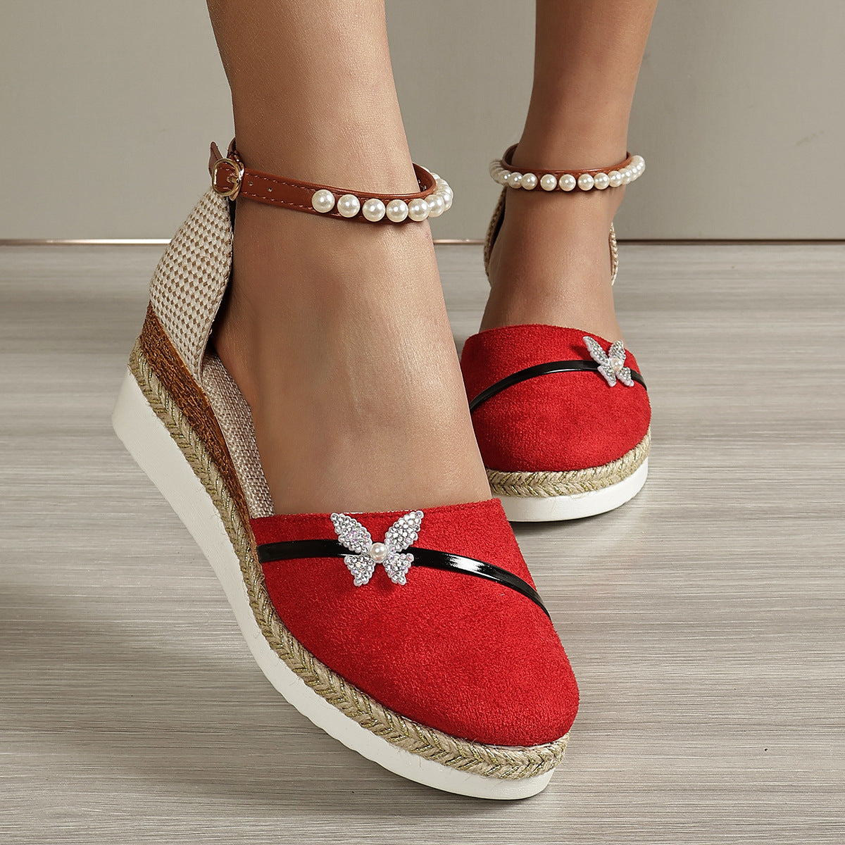 Espadrille-Sandalen mit Keilabsatz – Bild 3 | LuxeStyle