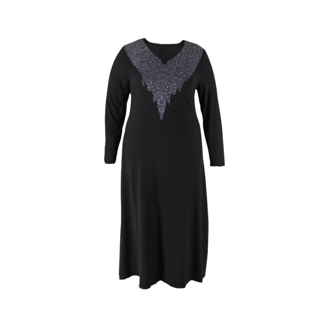 Midikleid mit Rundhals und Print