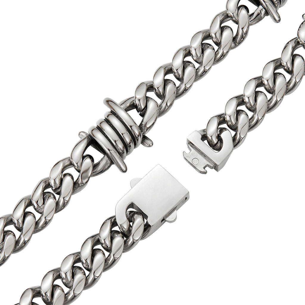 Herren-Halskette aus Edelstahl, Cuban-Kette
