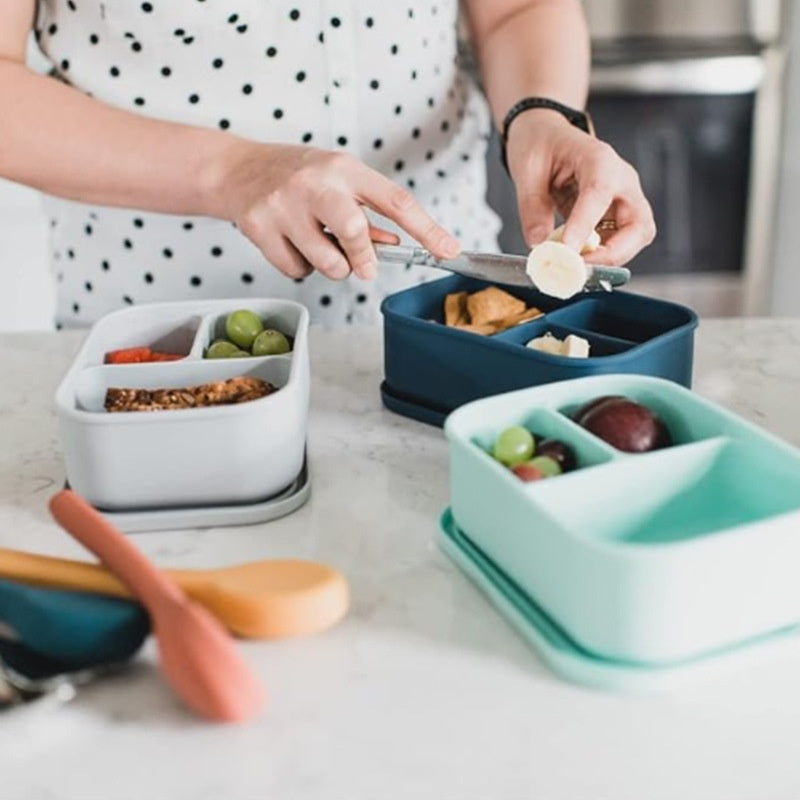 Lunchbox aus Silikon mit drei Fächern