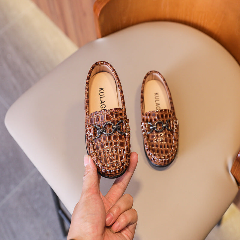 Retro Leder Slipper für Kinder