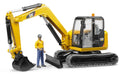 Cat Minibagger mit Bauarbeiter