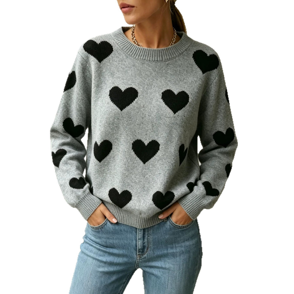 Vielseitiger Langarm-Strickpullover mit Rippenmuster