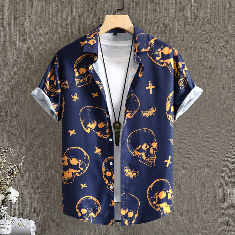 Herren-Bluse mit floralem Druck