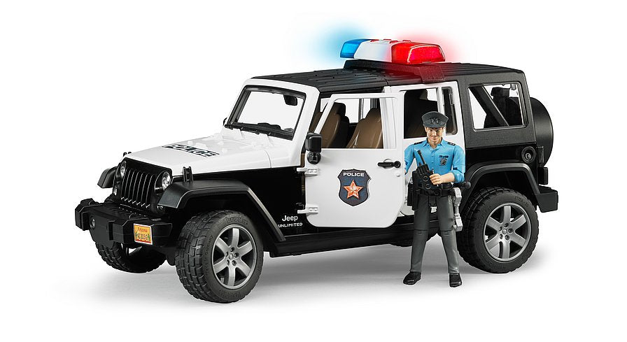 Jeep Wrangler Rubicon Unlimited Polizeifahrzeug mit Polizist