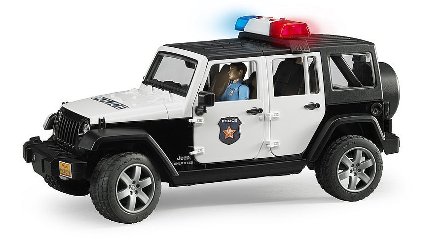 Jeep Wrangler Rubicon Unlimited Polizeifahrzeug mit Polizist