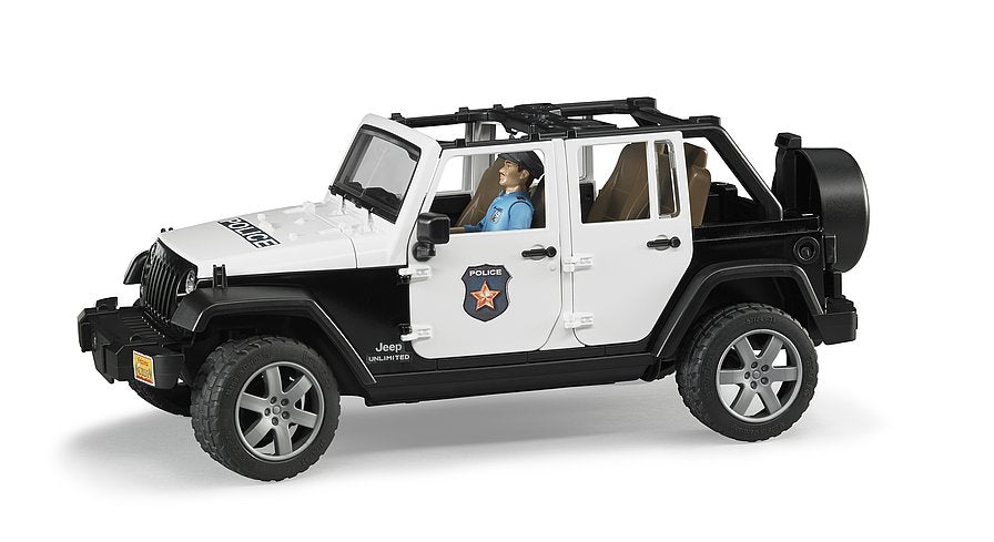 Jeep Wrangler Rubicon Unlimited Polizeifahrzeug mit Polizist