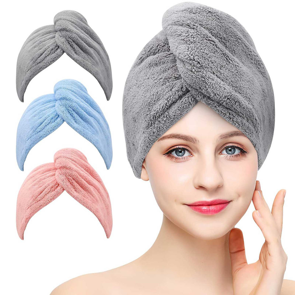 Mikrofaser Haarhandtuch Turban 3er-Set – Ansicht 2