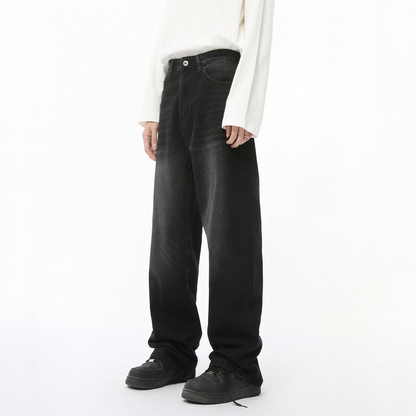 Herren Loose Fit Straight Jeans