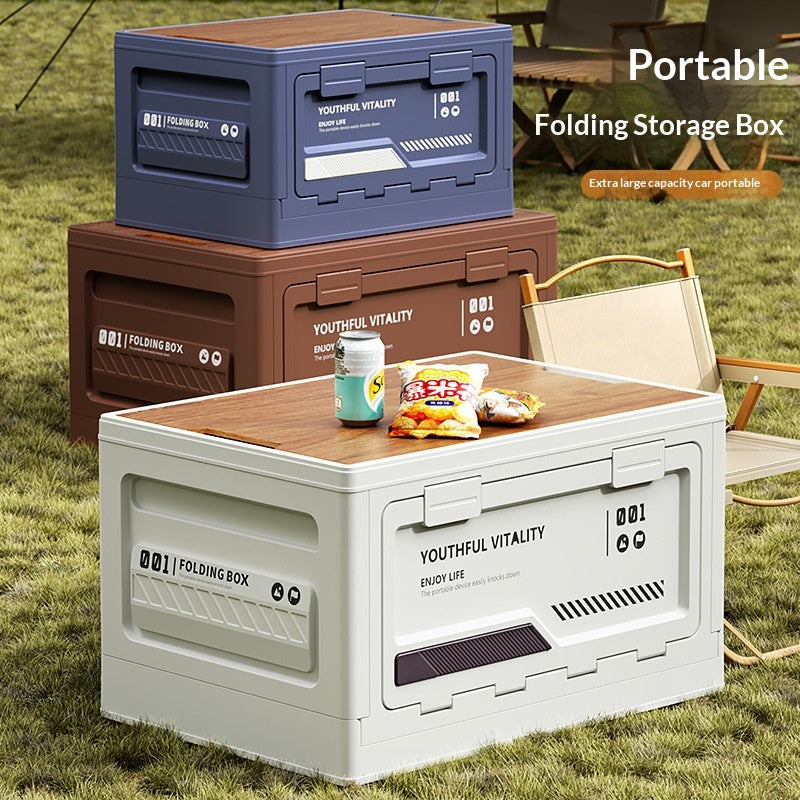 Camping-Storage-Box mit Holzdeckel