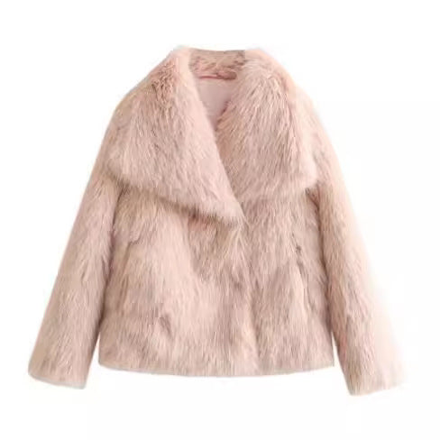 Winter Plüschjacke – Flauschige Lapel Jacke