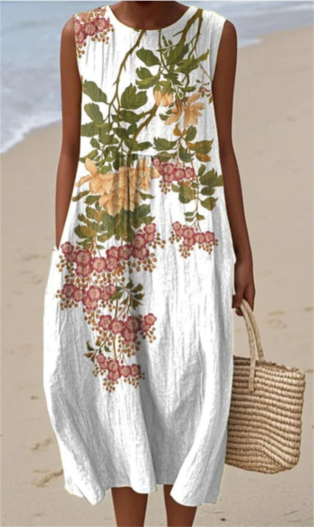 Ärmelloses Casual Maxikleid mit Print – Bild 8 | LuxeStyle