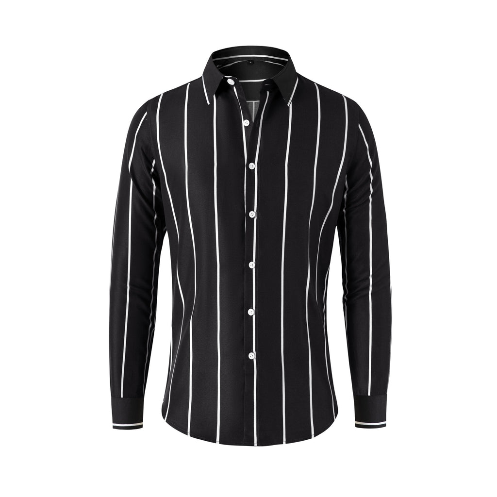 Slim-Fit Langarmhemd für Herren mit Streifen – Bild 3 | LuxeStyle