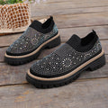Glitzer-Sneaker mit Chunky Heel