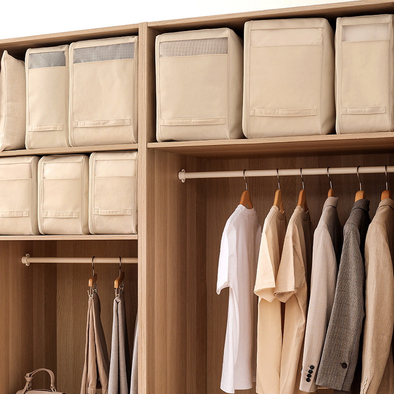Baumwoll-Leinen-Aufbewahrungsbox mit Sichtfenster | LuxeStyle