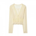 Elegantes Spitzen-Tulle-Shirt in Aprikose – Bild 7 | LuxeStyle