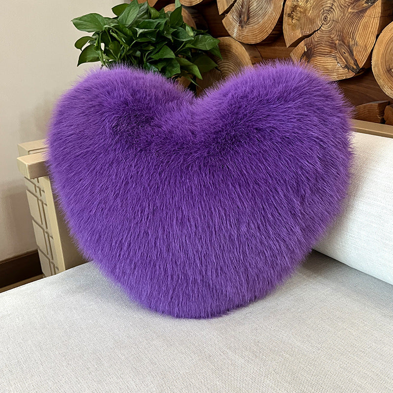 Fuchs Kunstfell Kissen Herzform