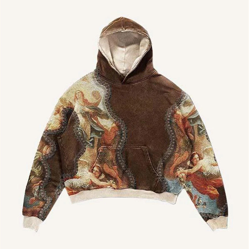 Retro-Hoodie mit Cartoon-Muster