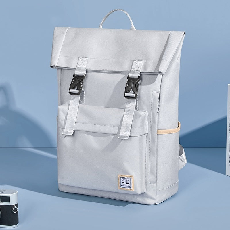 Schulrucksack für Laptop – Morning Mist Gray – Bild 2 | LuxeStyle
