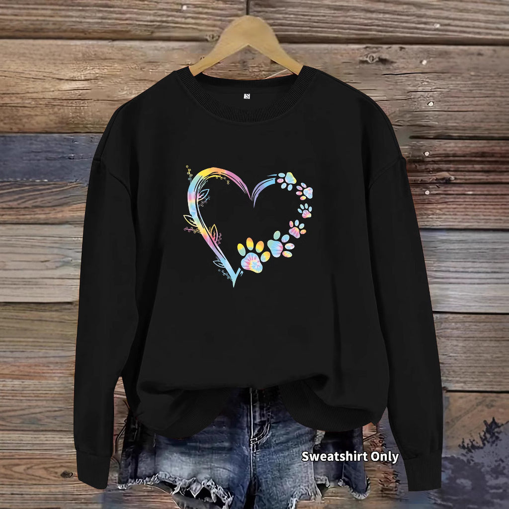 Pullover mit Herz- und Pfoten-Print