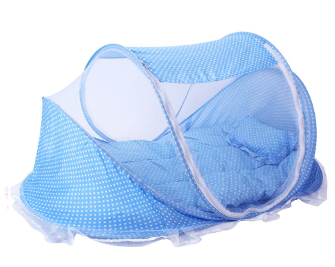 Faltbares Baby-Bett-Netz mit Kissen 2er Set