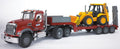 MACK Granite LKW mit Tieflader + JCB 4CX Baggerlader