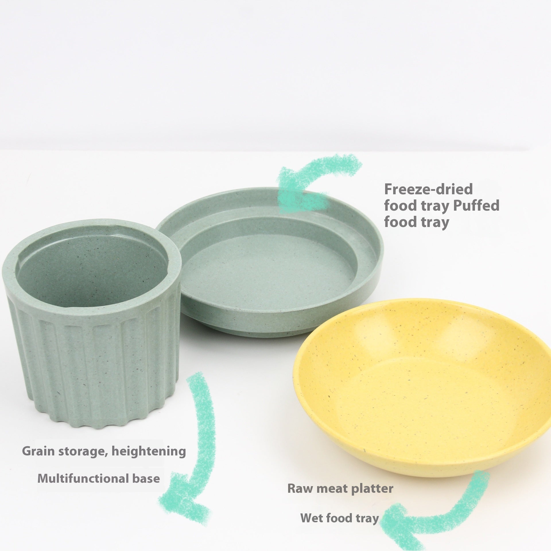 Haustier-Bowl aus Bambusfasern 3-in-1