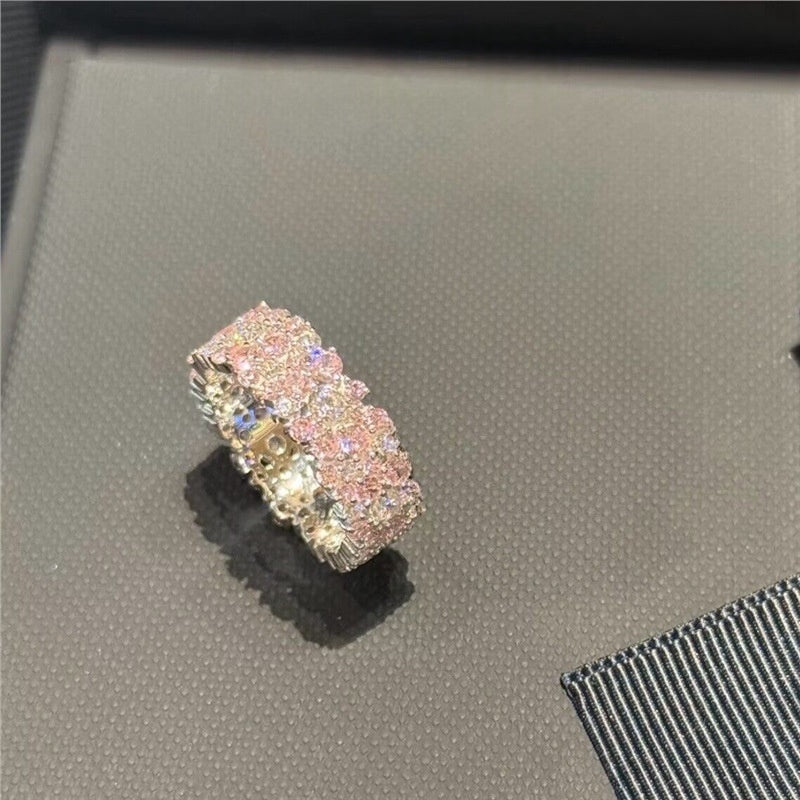 Diamant-Würfelzucker Ring für Damen