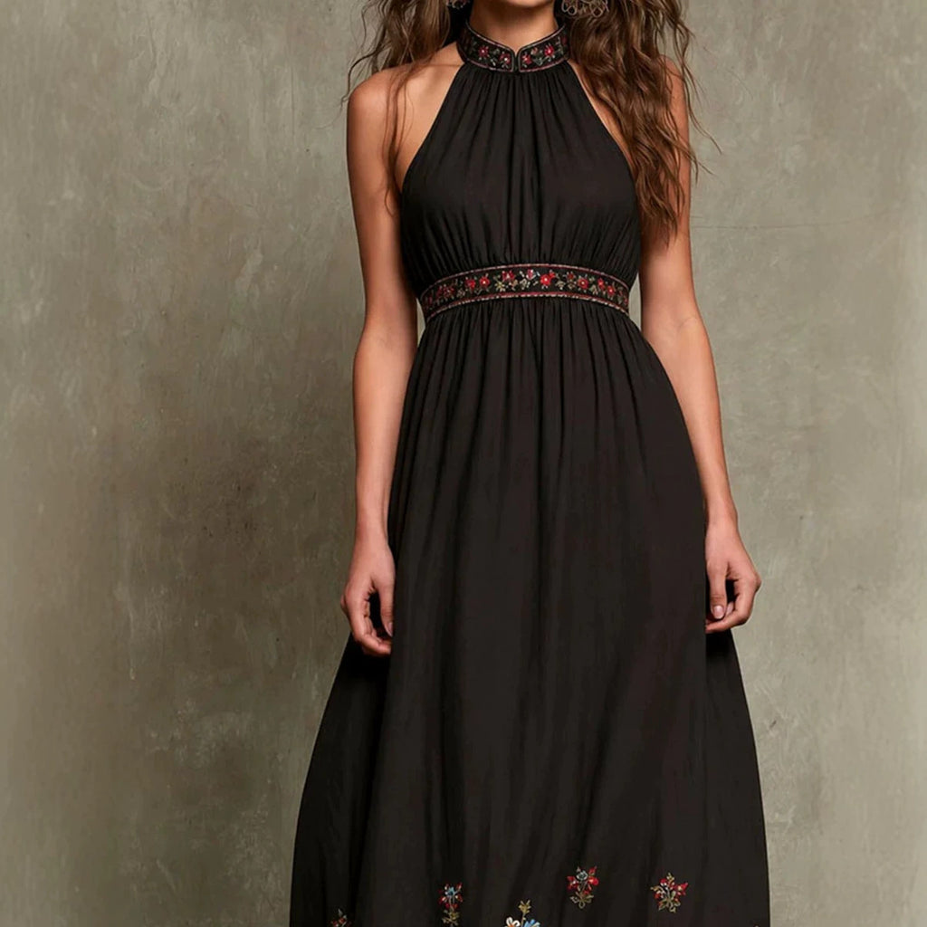 Elegantes Neckholder-Kleid mit Blumenmuster