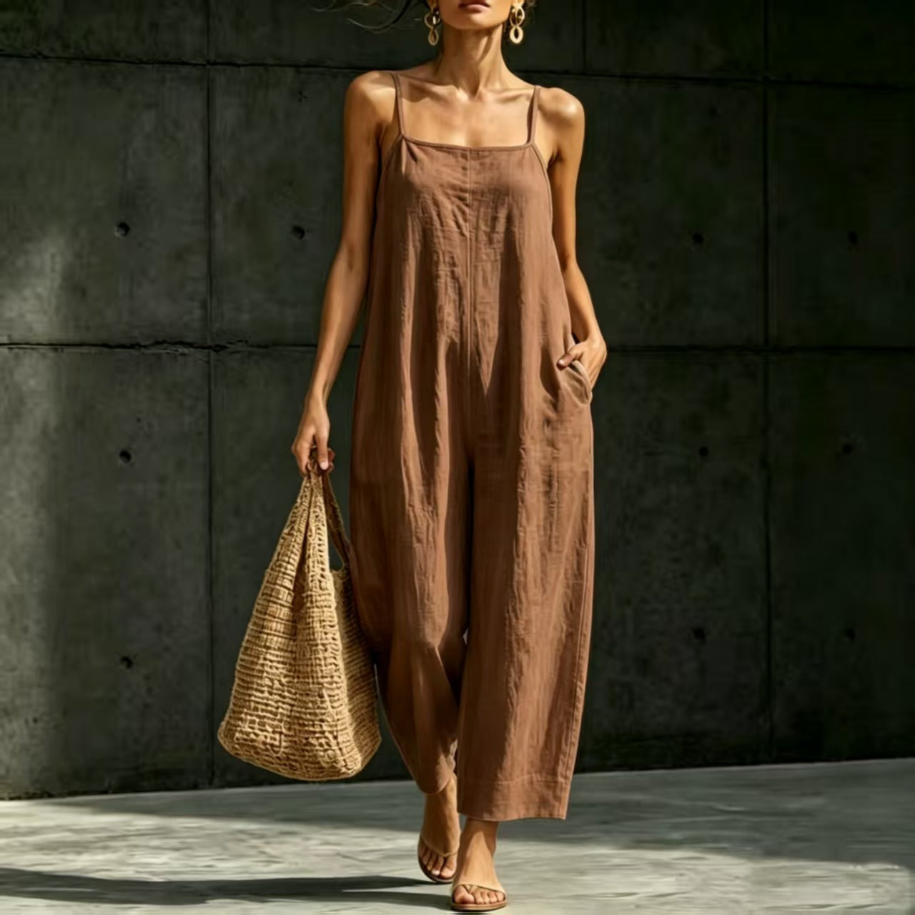 Eleganter ärmelloser Jumpsuit mit Trägern