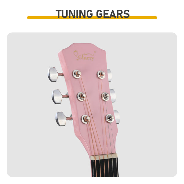 Pink 41-Zoll Dreadnought Akustikgitarre Cutaway
