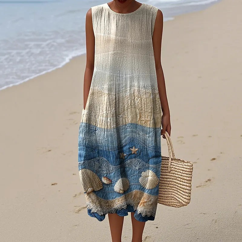Ärmelloses Midikleid mit 3D-Print – Bild 11 | LuxeStyle