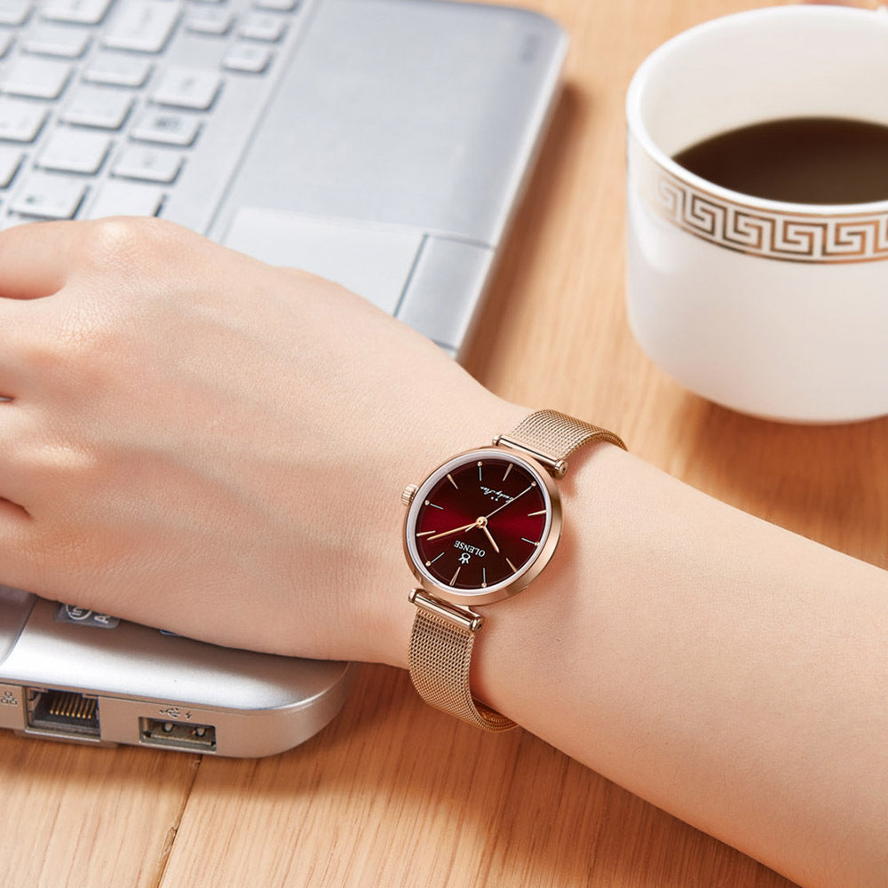 Damenuhr mit Milanaise-Armband aus Edelstahl – Bild 5 | LuxeStyle