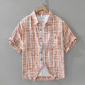 Herren Kurzarmhemd im Plaid-Muster